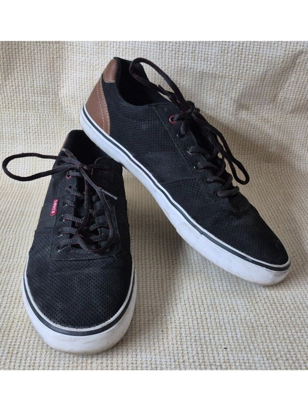Levi’s Mens Lancer Sneakers Low Top Lace Up Casual Shoes Size 12 Black Brown